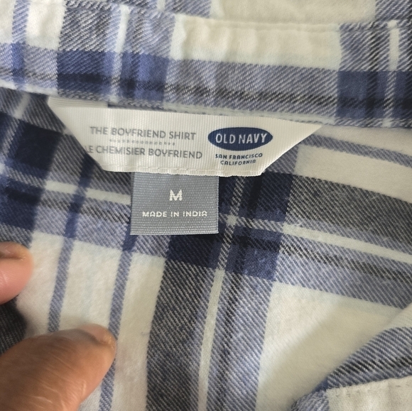 Old navy women's long sleeves shirt, medium size good condition plaid - Picture 7 of 10